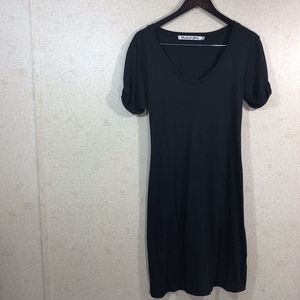 Michael Stars Midi Shift Dress Cut Out Back Black